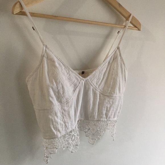 Free People Crop Top Bralette with Crocheted Hem - Picture 3 of 5
